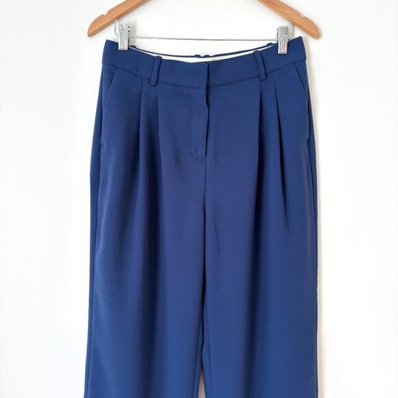 J Crew Essential Wide-leg Pants In City Crepe Mediterranean Blue Size 6 - Picture 3 of 11